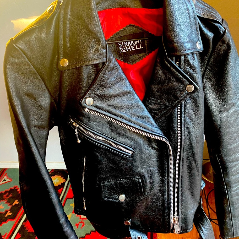 Leather moto jacket